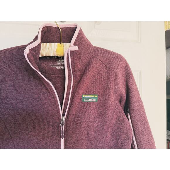 L.L. Bean Sweater Fleece Full Zip Jacket Raisin Brown Small Fall Layer Cozy - Picture 7 of 8